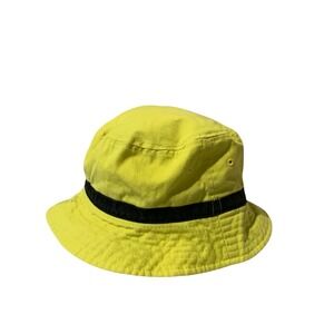 Empyre Hat Women's Neon Greenish Yellow Black Cotton Bucket Hat Band Summer